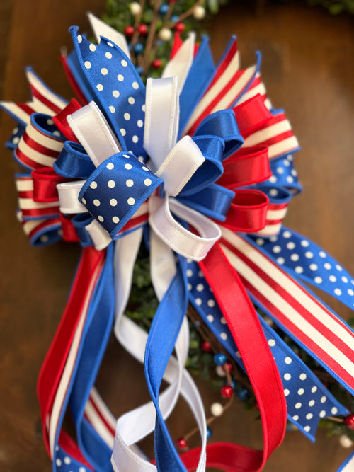 Patriotic Boxwood Wreath