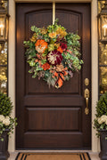 Velvet Pumpkin Fall Door Wreath